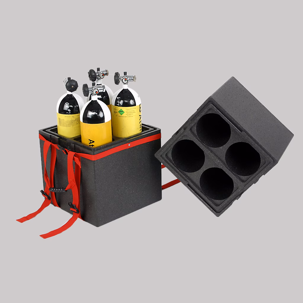 EPP Transport and Storage Container for 4x Breathing Air Cylinders EPP Transport and Storage Container for 4x Breathing Air Cylinders