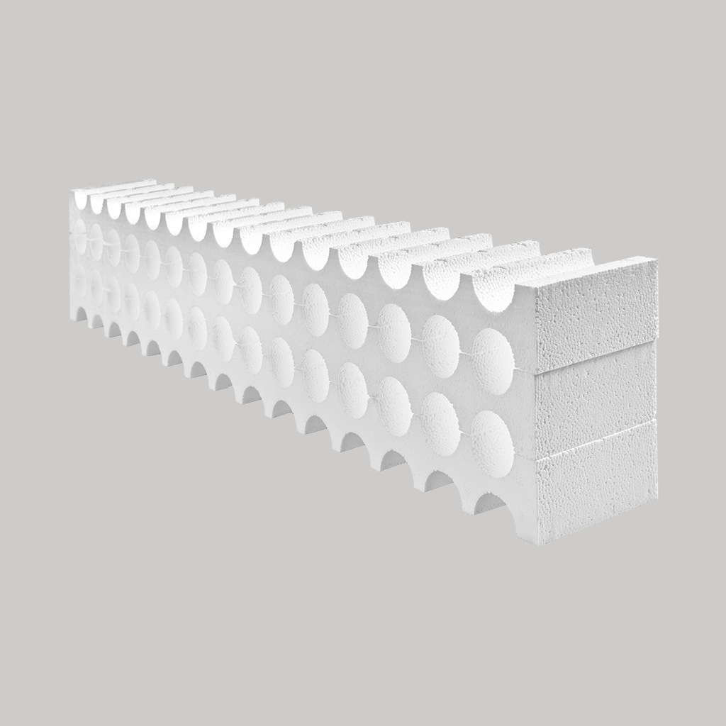 EPS-Stapelpolster zur Aufnahme von Glasröhren