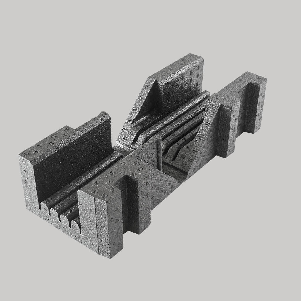 EPP-Glasschutzecke mit variabel verstellbaren Winkeln (Scharnierlösung)